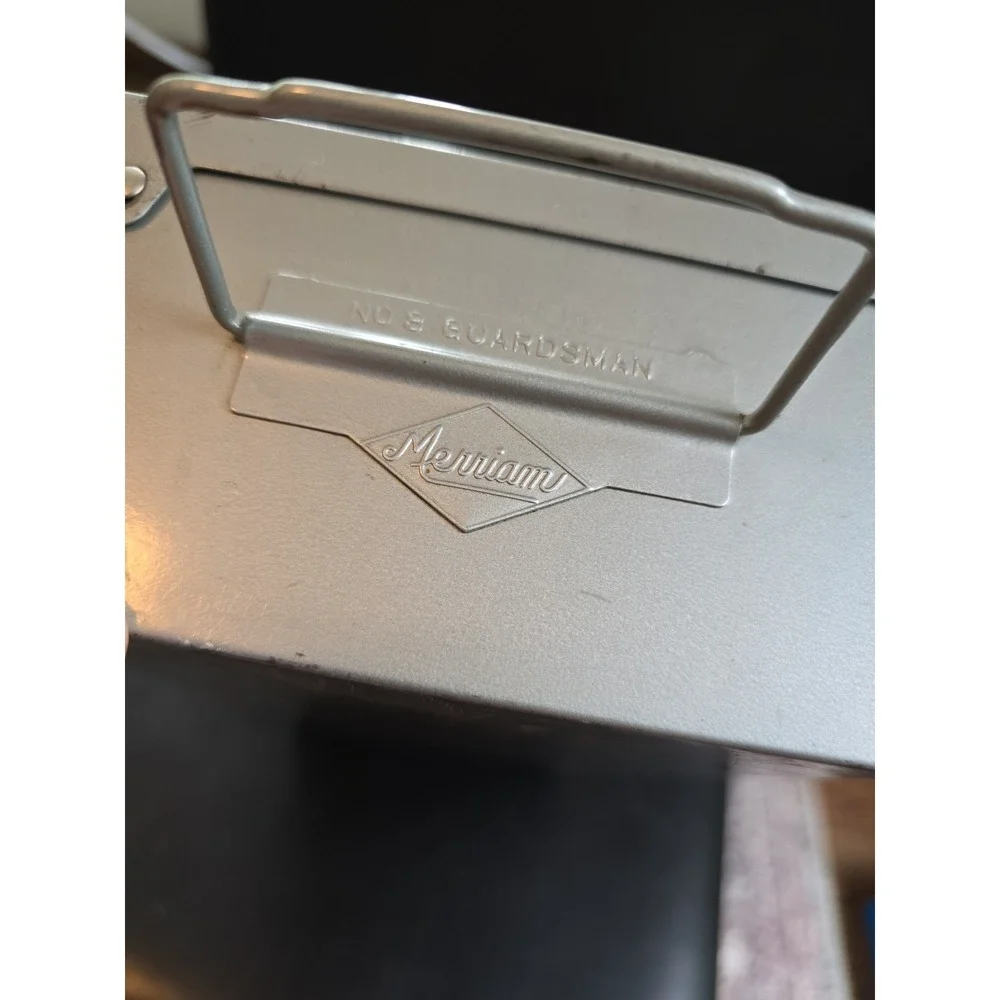 Vintage Merriam No. 8 Guardsman Metal Storage Box Rectangular Gray - No Key